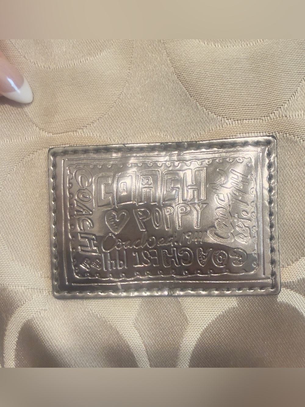 🧡 Coach Poppy Signature C Monogram Beige Hobo Hippie Crossbody/ Shoulder Bag - Picture 16 of 16
